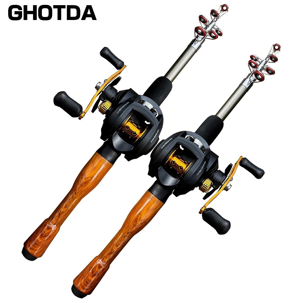 GHOTDA Spin/Cast Fishing Rod And Reel Combo Lightweight Fishing Equipment  Sea Fishing 1.3M/1.6M/1.8M Beginner Fishing Experience
