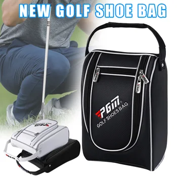 

New Large Capacity Golf Shoes Bag Men Women Leisure Waterproof PU Outdoor Sports Shoes Bag 2-way Zipper