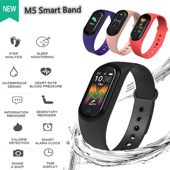 

M5 Smart Watchs Sport Silicone Wristbands Self Amplifying Bluetooth Play Music Answer Calls Waterproof Fitness Tracker Calories