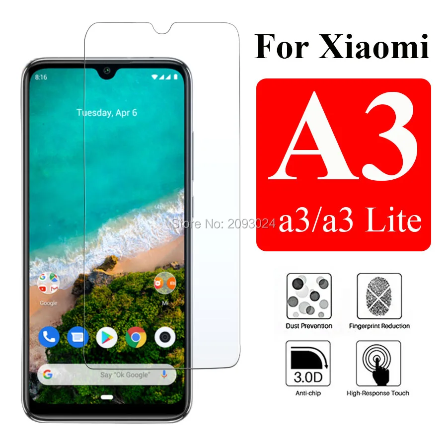 Защитное стекло для xiaomi mi a3 lite пленка закаленное xiami xaomi readmi a 3 легкая защита