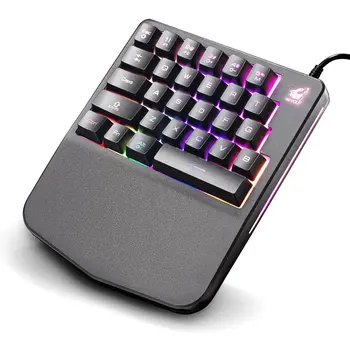 

K11 USB One-Handed Keyboard RGB Light Effect Game Keyboard LOL Hand Game Keyboard Waterproof Universal