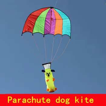

High quality parachute dog kite with handle line flying toy outdoor sports children's gift easy to carry and tear resistant