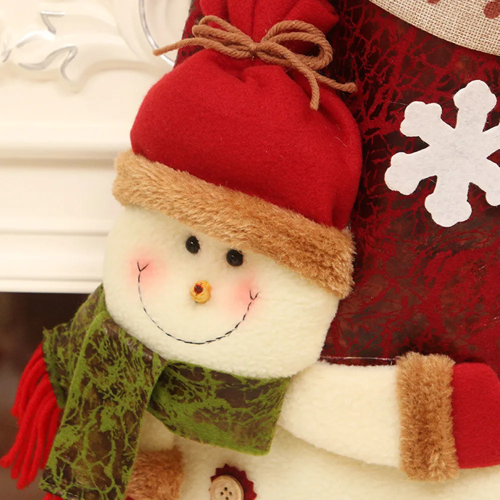 Рождественские носки Подарочный пакет для детей, рождественские носки Санта-Клауса мешок конфет, Санта-Клаус, снеговик, домашний декор