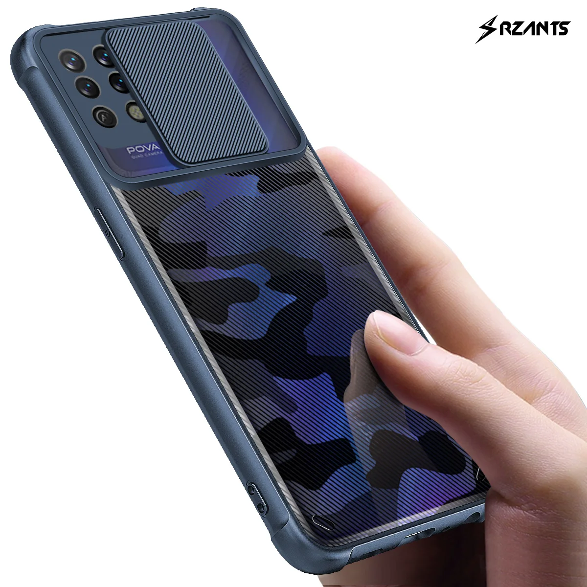 Rzants For Tecno Pova Case Soft [Camouflage Lens] Camera Protection