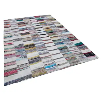 

208x302 Cm Multicolor Handmade Rugs Patchwork Rug-7x10 Ft