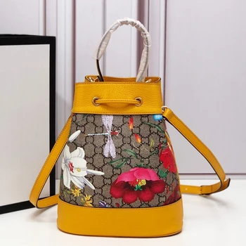 

luxury brand shoulder bag women handbag brand handbag Shopping Bag Messenger Bag white lattice Bucket Bag