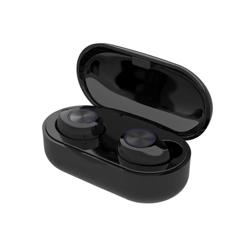 Черный TW60 TWS Bluetooth 5,0 наушники беспроводные наушники сенсорное управление настоящая Беспроводная стерео Спортивная Bluetooth гарнитура для всех телефонов - Цвет: Черный