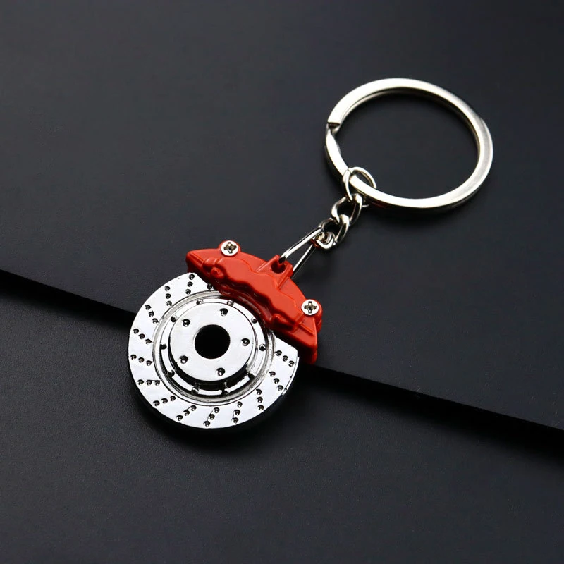 Cute Metal Auto Parts Disc Brake Keychain Hub Calipers Key Ring For Car