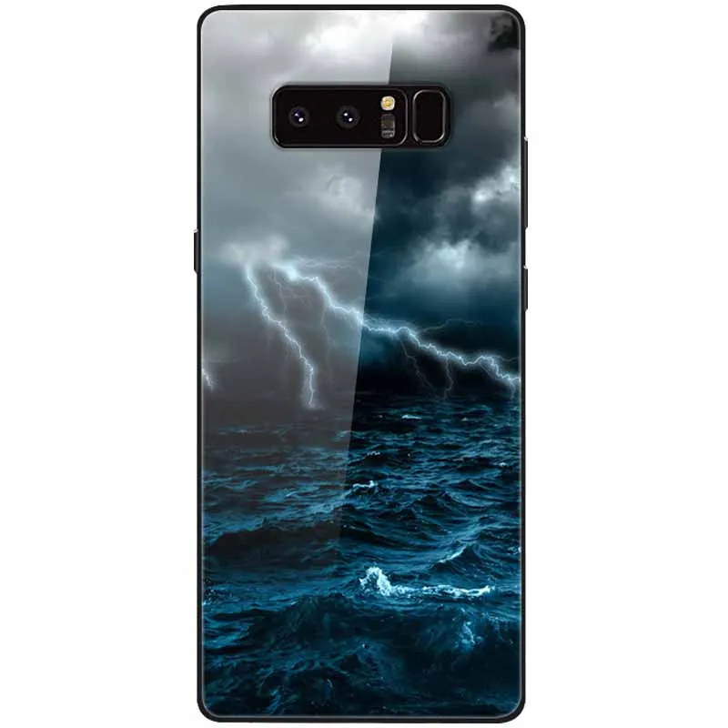 cute phone cases for samsung  Tempered Glass Cover For Samsung Note 8 Case Note9 Hard Protective Funda For Samsung Galaxy Note 10 Plus 9 Cases Luxury Bumper kawaii phone case samsung Cases For Samsung