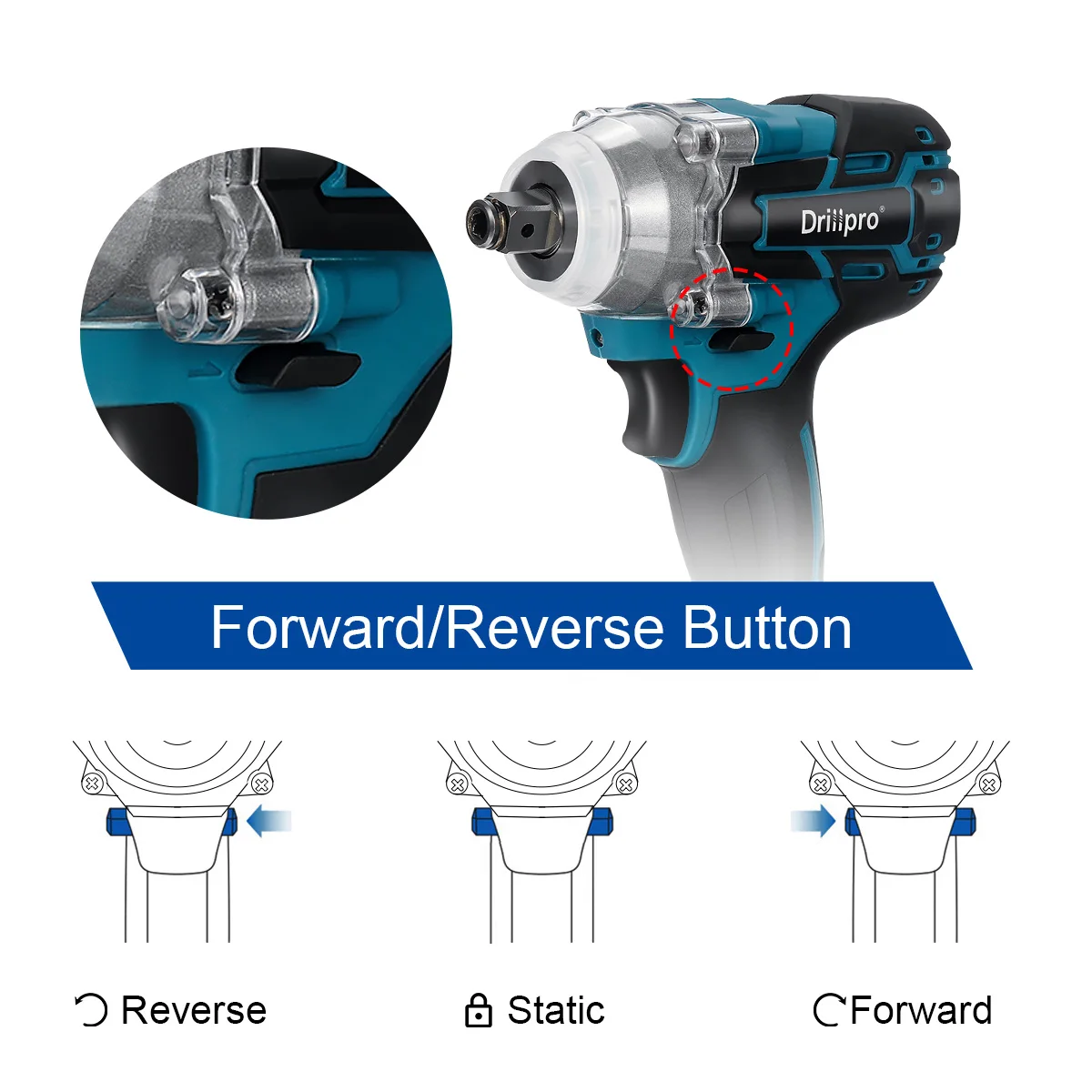 Drillpro Brushless Cordless Electric Impact Wrench Rechargeable 1/2 inch Wrench Power Tools Compatible for Makita 18V Battery cheap heat gun