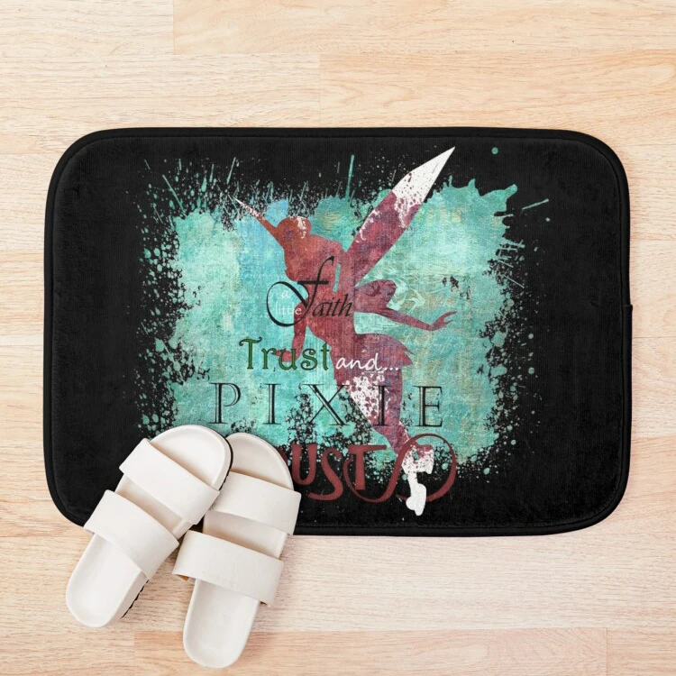 Fairies Faith Trust and Pixie Dust TinkerBell Bath Mat 3d Pattern Print Mats Anti Slip Soft Washable Bathroom | Дом и сад