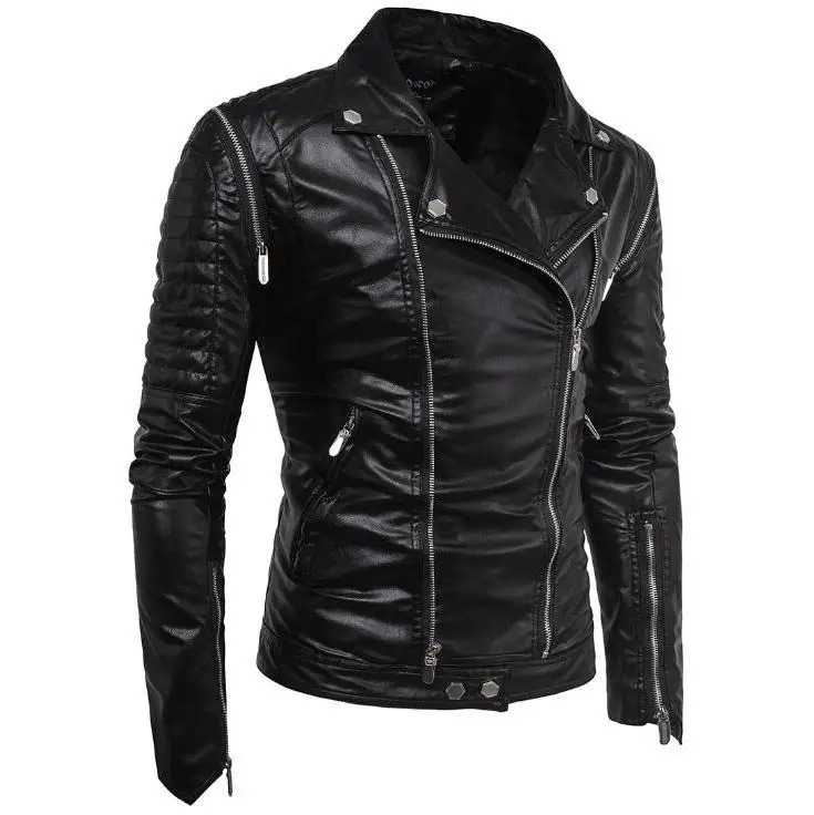 

Искуственная Мужская популярная модная куртка корейские стильные приталенные пальто мужские панковские мотоциклетные кожаные куртки для мужчин