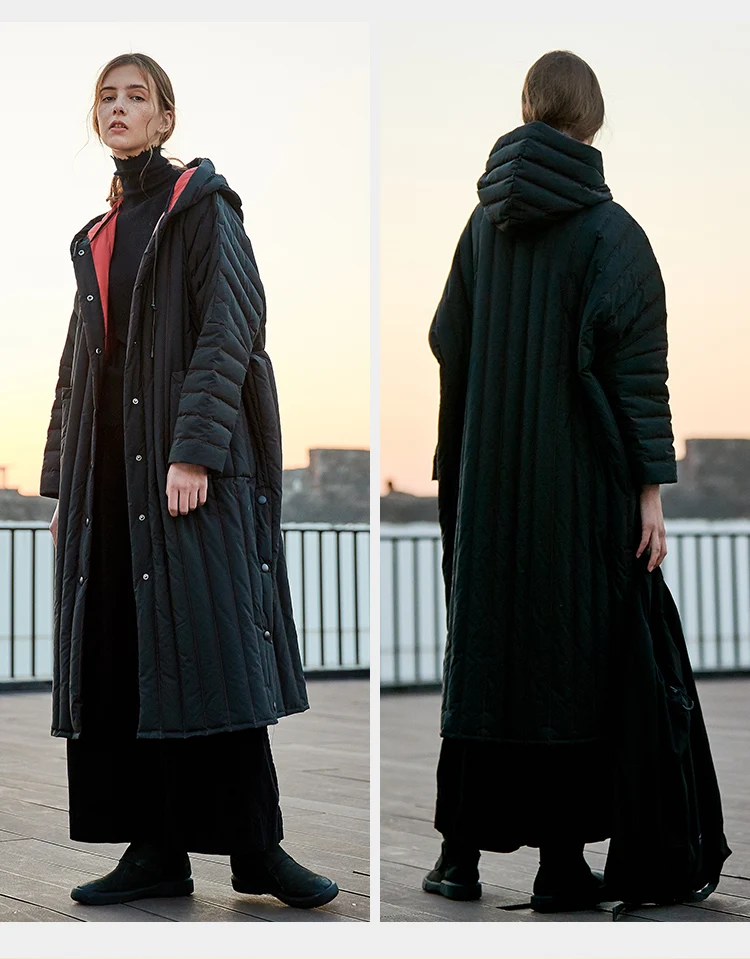 AIGYPTOS зима женское повседневное ультра свободное плотное теплое пуховое пальто с капюшоном дизайн veste femme большой пуховик