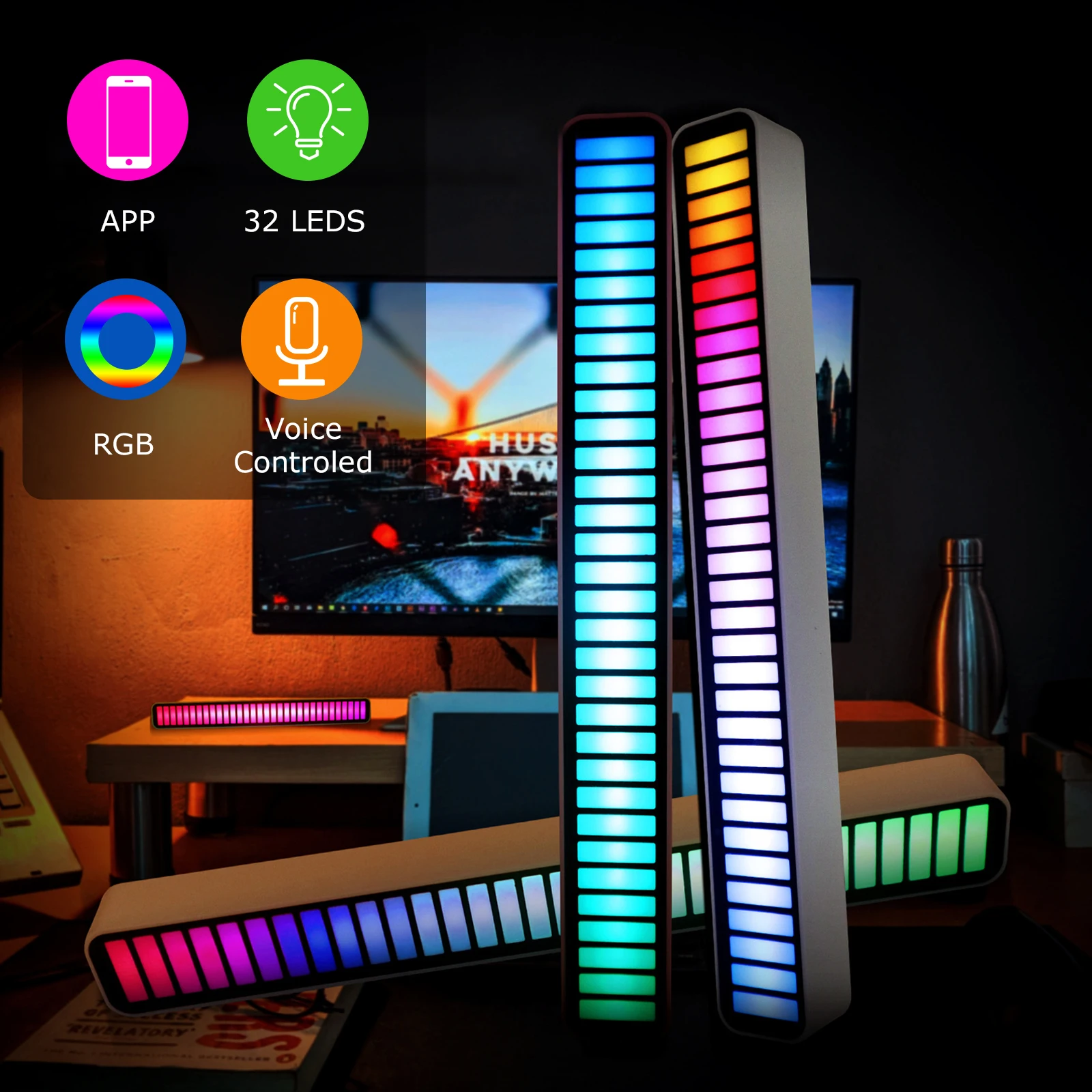 Музыкальсветильник световая палочка активируемая голосом 32 бит RGB звуковая