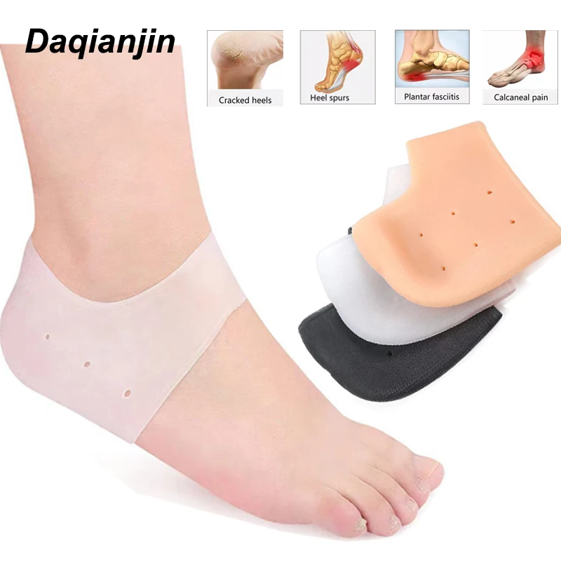 2 Pcs Silicone Anti Crack Heel Cover To Relieve Heel Pain And Dryness Unisex Pedicure Gel Moisturizing Socks Foot Care Tool