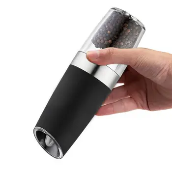 

Electric Automatic Mill Pepper and Salt Grinder LED Light Peper Spice Grain Mills Porcelain Grinding Core Mill Kitchen Tools