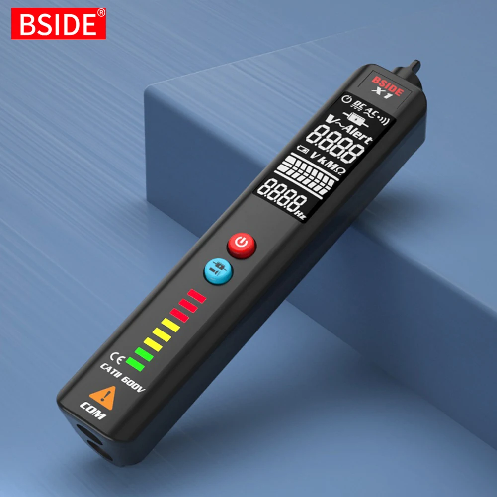 BSIDE X1 Tester rilevatore di tensione multimetro LCD senza contatto schermo di grandi dimensioni Smart test matita indicatore Live sensore di cablaggio elettrico