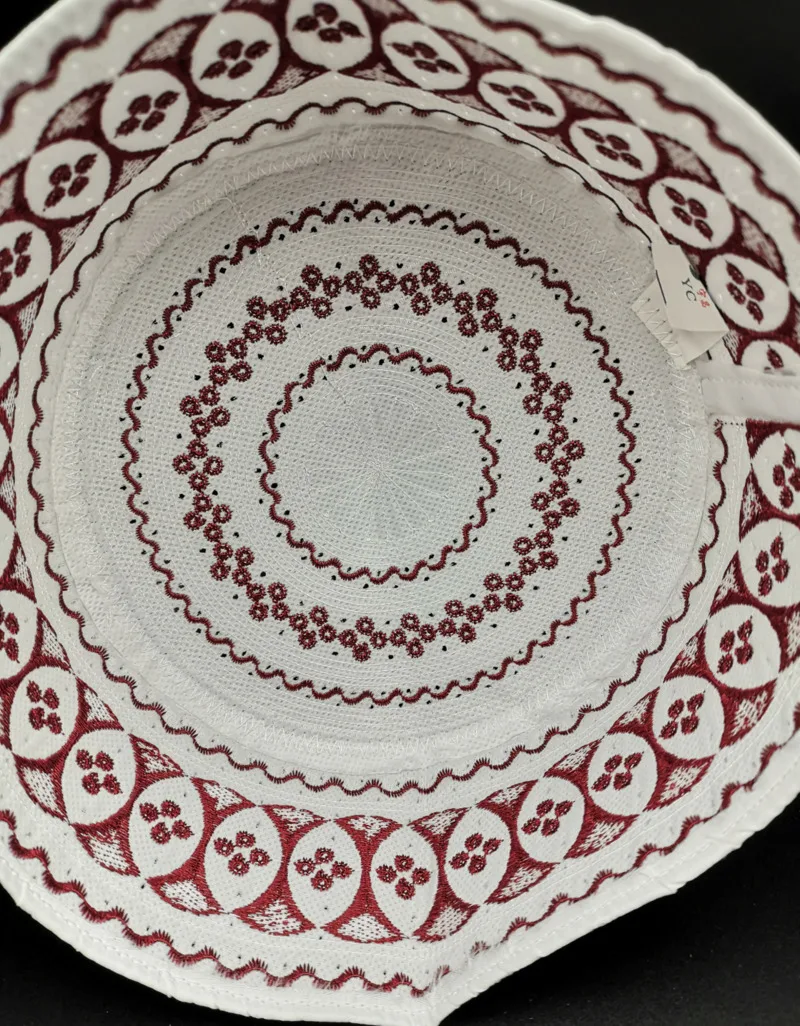 Kippah Islam Prayer Rug Topi Saudi Abaya Prayer Caps Red White Geometric Patterns Seccade Namaz M�tze Damen Islam Men