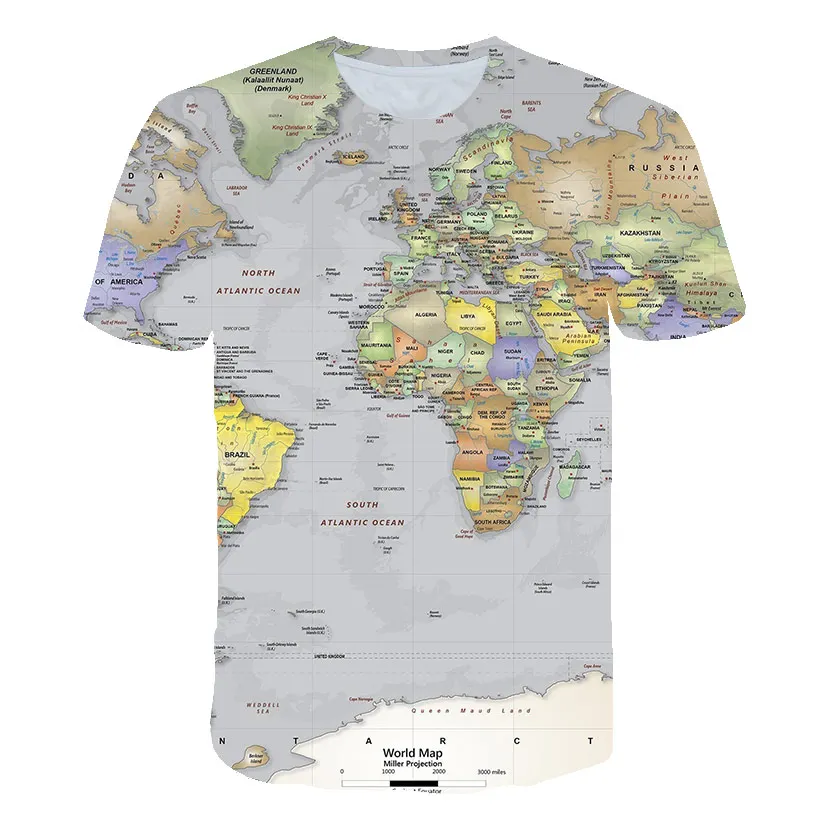 

2019 NEW Ocean World Map 3D Print t shirt Travel tshirt Summer Men Vacation Tee Funny Short Sleeve Shirts Streetwear PINSHUN
