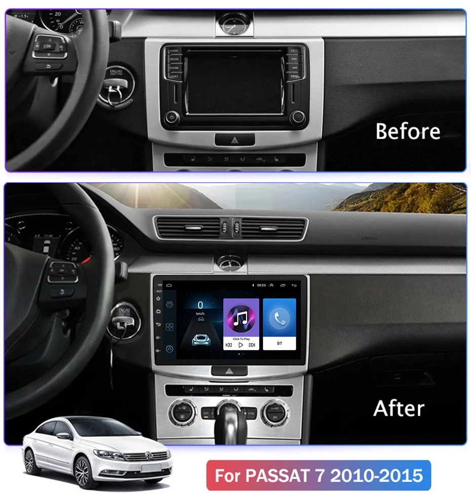 Для Passat CC 7 2012- автомобильный Радио Мультимедиа Видео плеер навигация gps Android 8,1 аксессуары SWC BT wifi седан без dvd