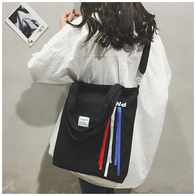 Micro for New Style Korean-style Canvas Messenger Bag Women's Deconstructable Strap Harajuku-Style Student Literature And Art Ve