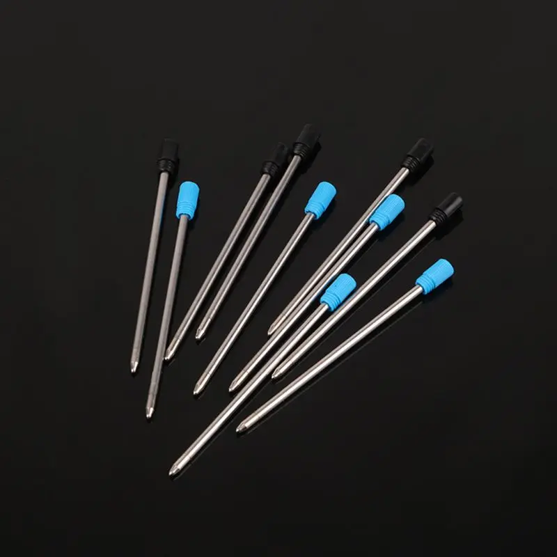 10pcs Ballpoint Pen Refills Replacement 1.0mm Blue Black Ink Color School Office W91A