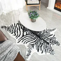 Imitation Animal Skin Carpet Non-slip Cow Zebra Striped Area Rugs and Carpets For Home Living Room Bedroom Floor Mat 2