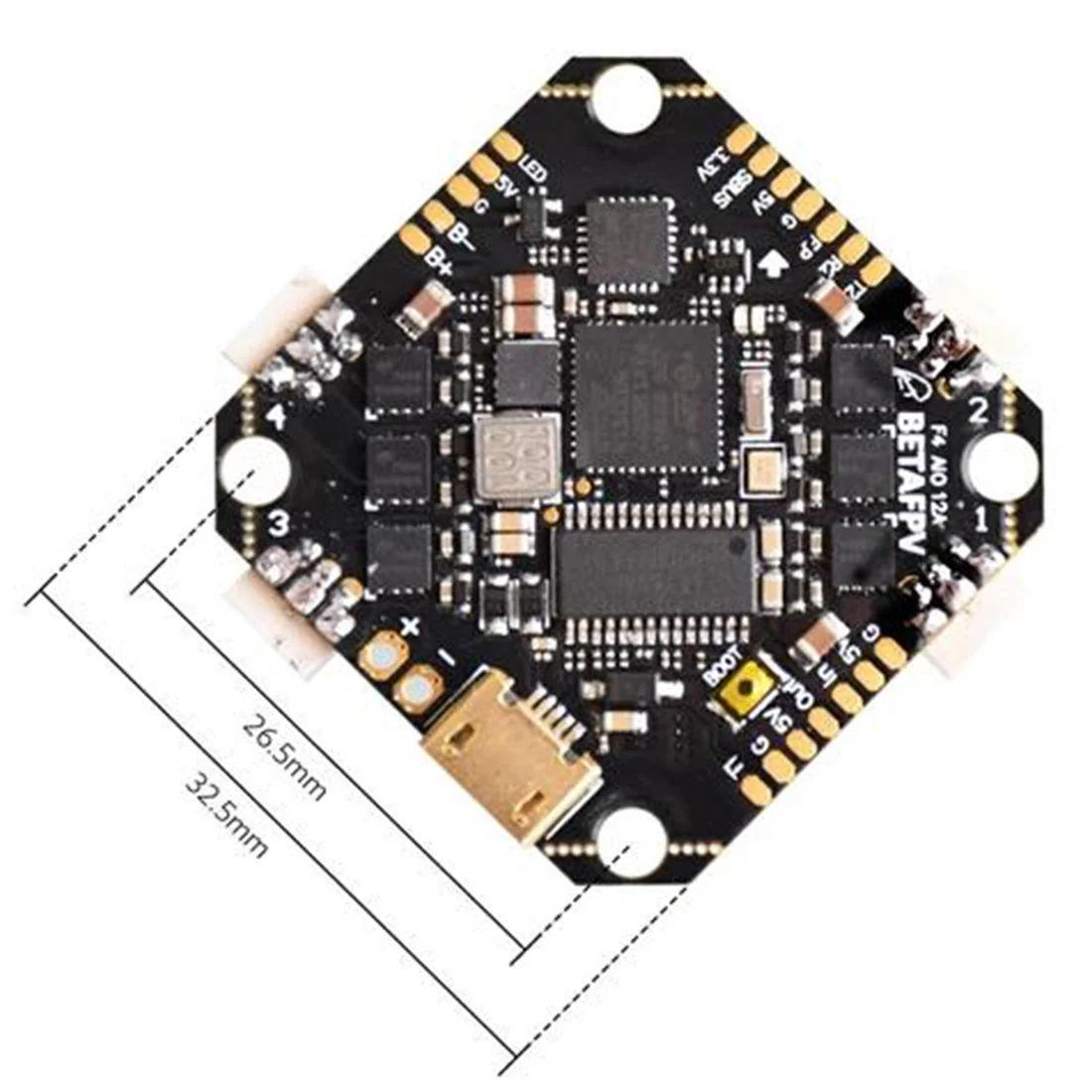

Hot BETAFPV Toothpick F4 2-4S AIO Brushless Flight Controller BLHELI_S 12A ESC OSD Smart Audio for FPV Racing Drone Quadcopter