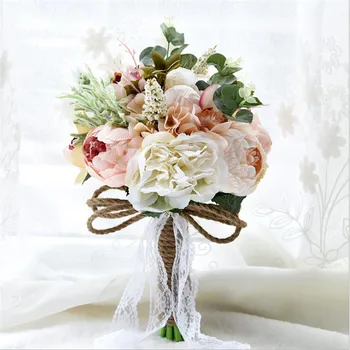 

2020 Fresh New Design 100% Handmade Delicate Gorgeous Wedding Flowers Bridal Bouquets Artificial Wedding Bouquet With Crystal