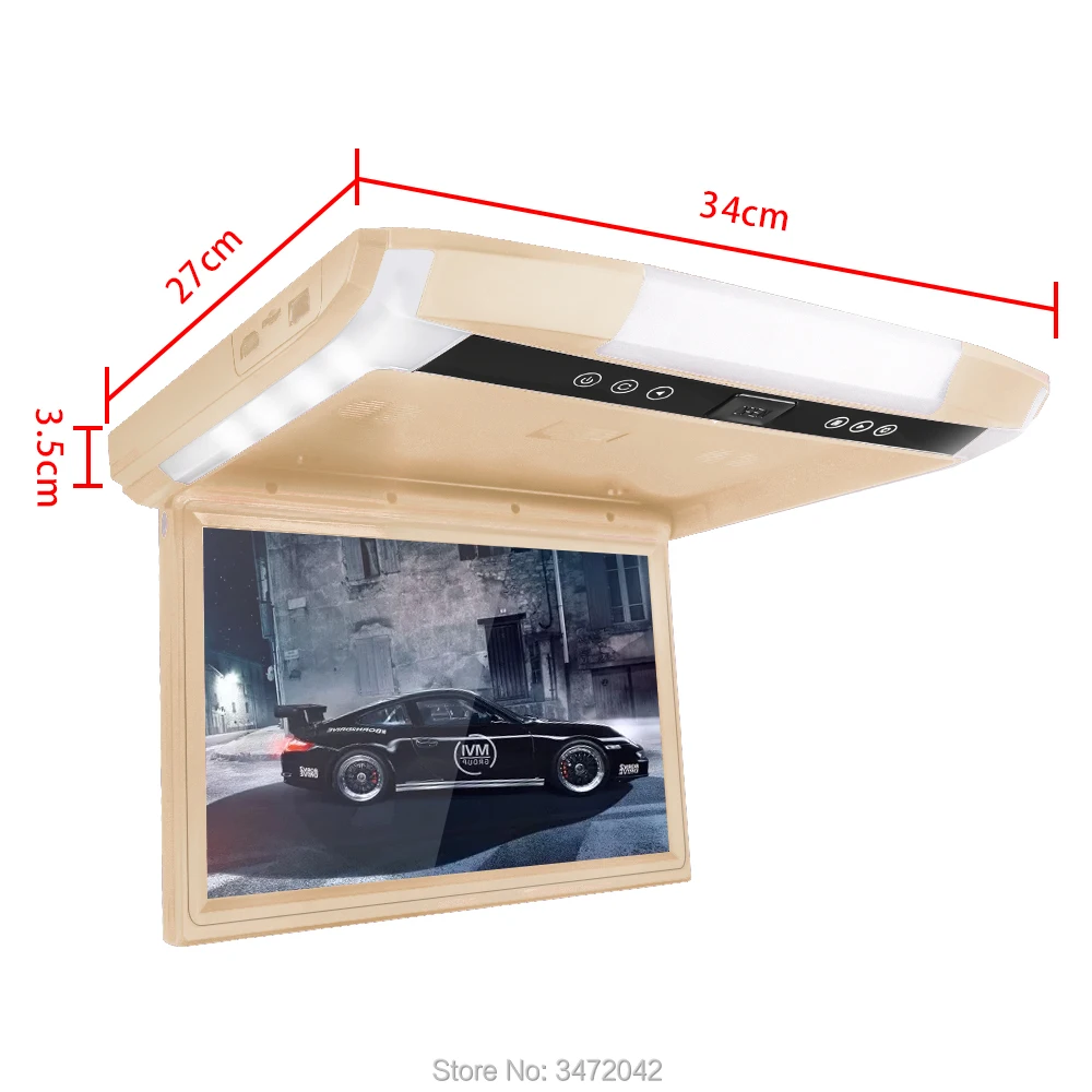 1080P 12,1/10," TFT lcd автомобильный монитор на крыше автомобильный монитор с MP5 плеером USB SD Автомобильный потолочный монитор