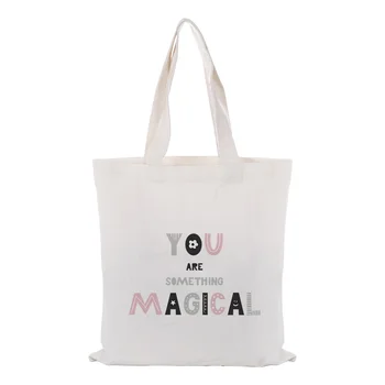 

Canvas Tote Bag Handbag Custom Print Logo Text DIY Daily Use Eco Ecologicas Reusable ILLUSTRATION Shopping Bag Recycle