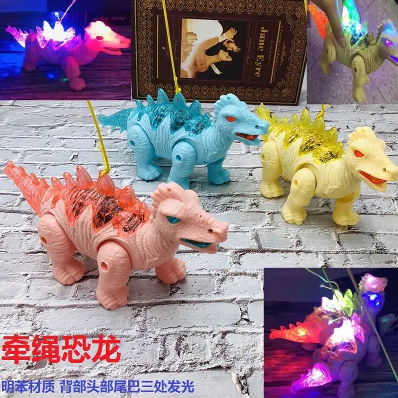 

Hot selling electric dinosaur simulation Jurassic world dinosaur model sound and light music walking children's gift