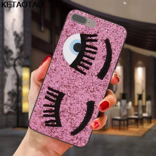 Серый KETAOTAO Модный чехол для телефона с изображением глаз Chiara Ferragni для iPhone 4 SE 5C 5S 6 s 7 8 Plus X XS XR 11 Pro Чехол из мягкого ТПУ резины силикона - Цвет: Серый