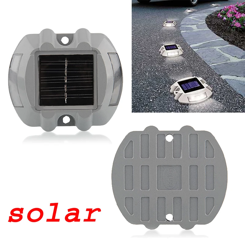 Solar Powered Security Lights 6 LED IP68 Solar Garden Lamp Driveway Pathway Stair Waterproof 30 Tons Road 6LED Outdoor White
