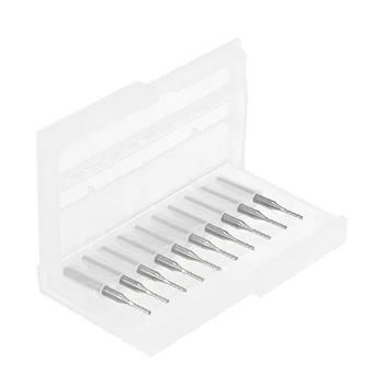 

10pcs 1/8 Inch Shank 1.3mm Carbide End Mill Engraving Router Bit Tool Kit Titanium Coated Carbide End