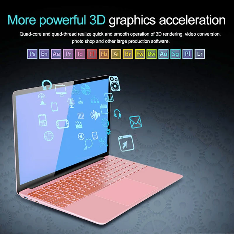 Metal Laptop 15.6 inch With Backlit Keyboard Notebook Computer Intel Quad Core Ultrabook With Win10 OS For Student Game Netbook