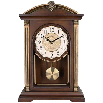 

wooden table clock, hourly chiming function, swinging pendulum