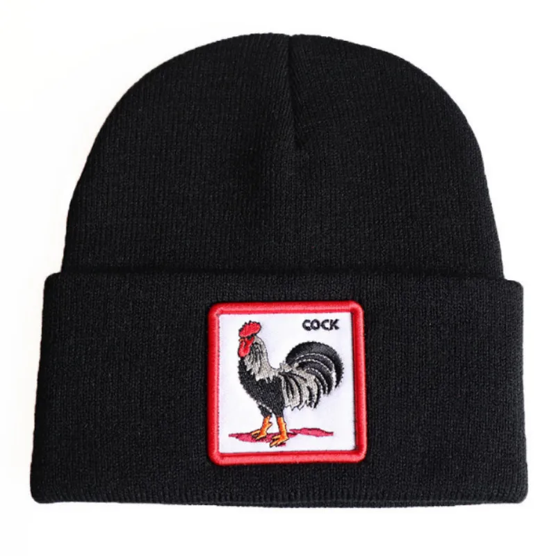 Зимняя вязаная шапка с животными, модные мужские шапки в стиле хип-хоп, уличная шапка Kpop Skullies Beanie, Лыжная зимняя Лыжная шапка