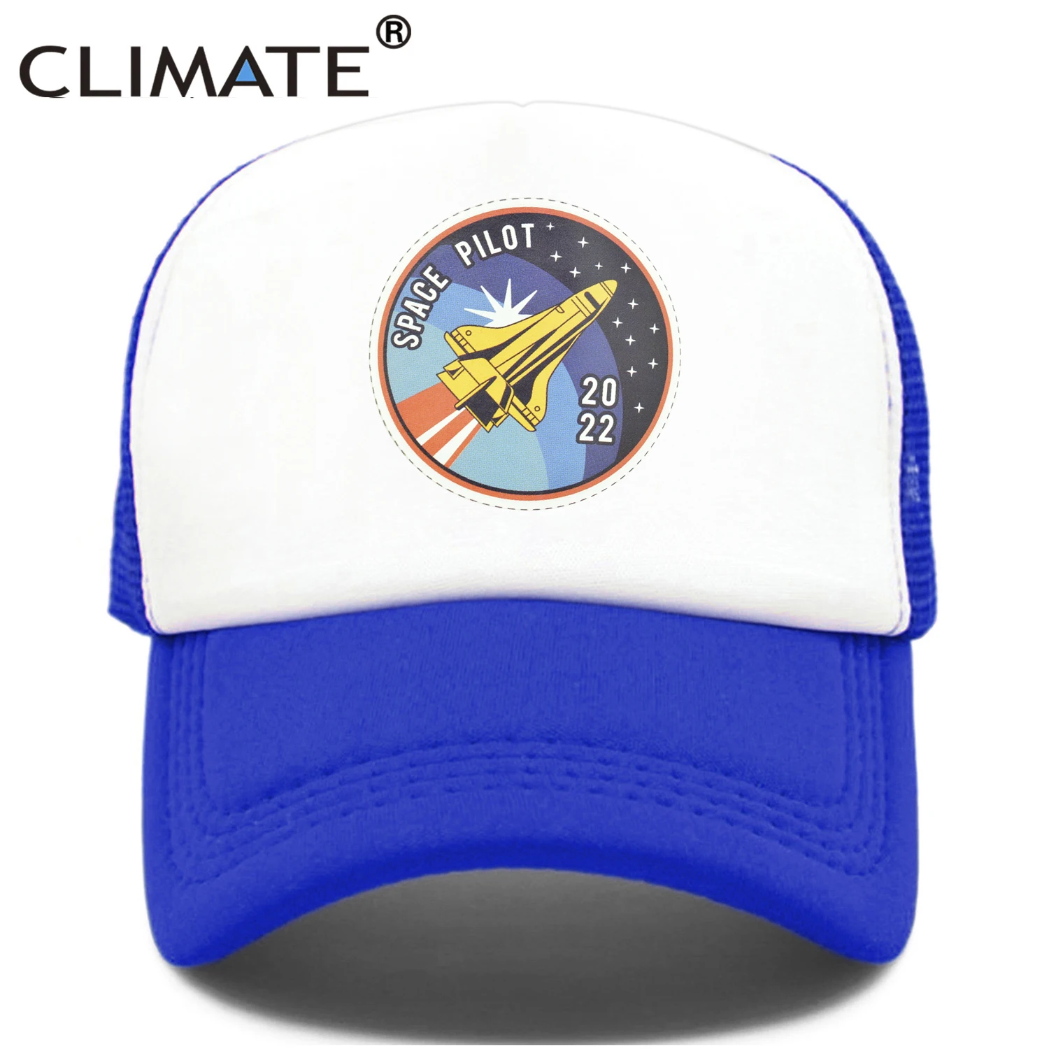 Clima Space Pilot 2022 Trucker Cap Hat Space Shuttle Rocket Astronave Explorer Mesh Cap Cool Summer Caps Cappello Per Uomo Donna Bambino