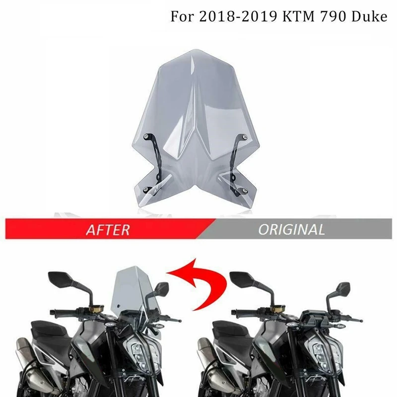 Дефлектор ветрового стекла мотоцикла козырек для Duke 790 аксессуары для мотоциклов(прозрачный серый