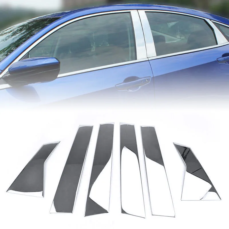 1 комплект для Honda Civic-18 хромированная дверь, окно, столб, накладка, Молдинг