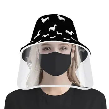 

Bucket Cap for Women Black Classic Dachshund Summer Sun Protective Face Fisherman Hat Beach Shield Cover Femlae Vissershoedje