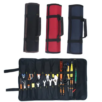 

Multifunction Roller Tool Bags Oxford Canvas Practical Handles Bags Chisel Electrician Carrying Toolkit Instrument Package Case