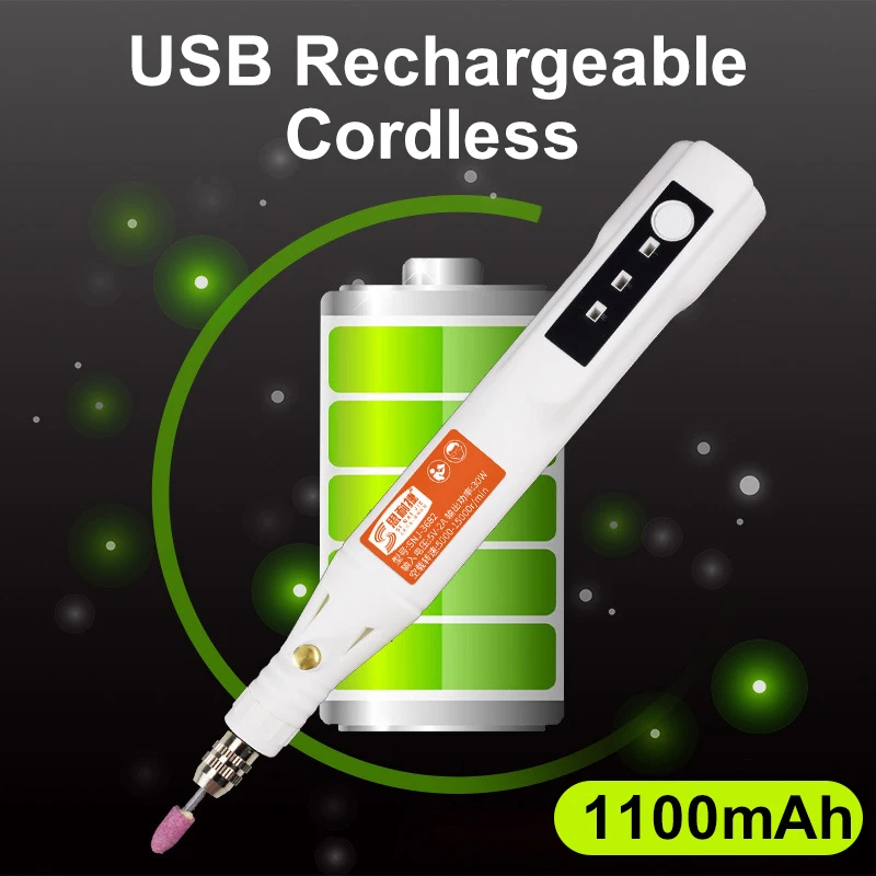 161pcs Mini Grinder USB Engraver Pen Cordless Electric Grinder Set