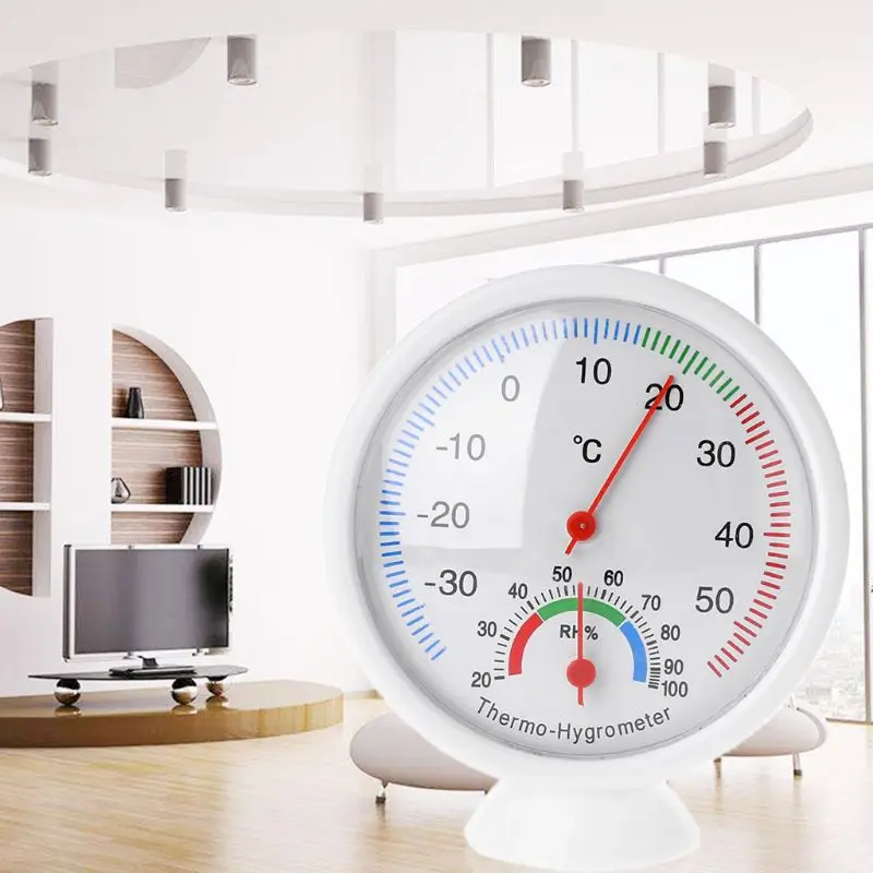 

New Indoor Outdoor Thermometer Humidity Meter Clock-shaped Temperature Hygrometer