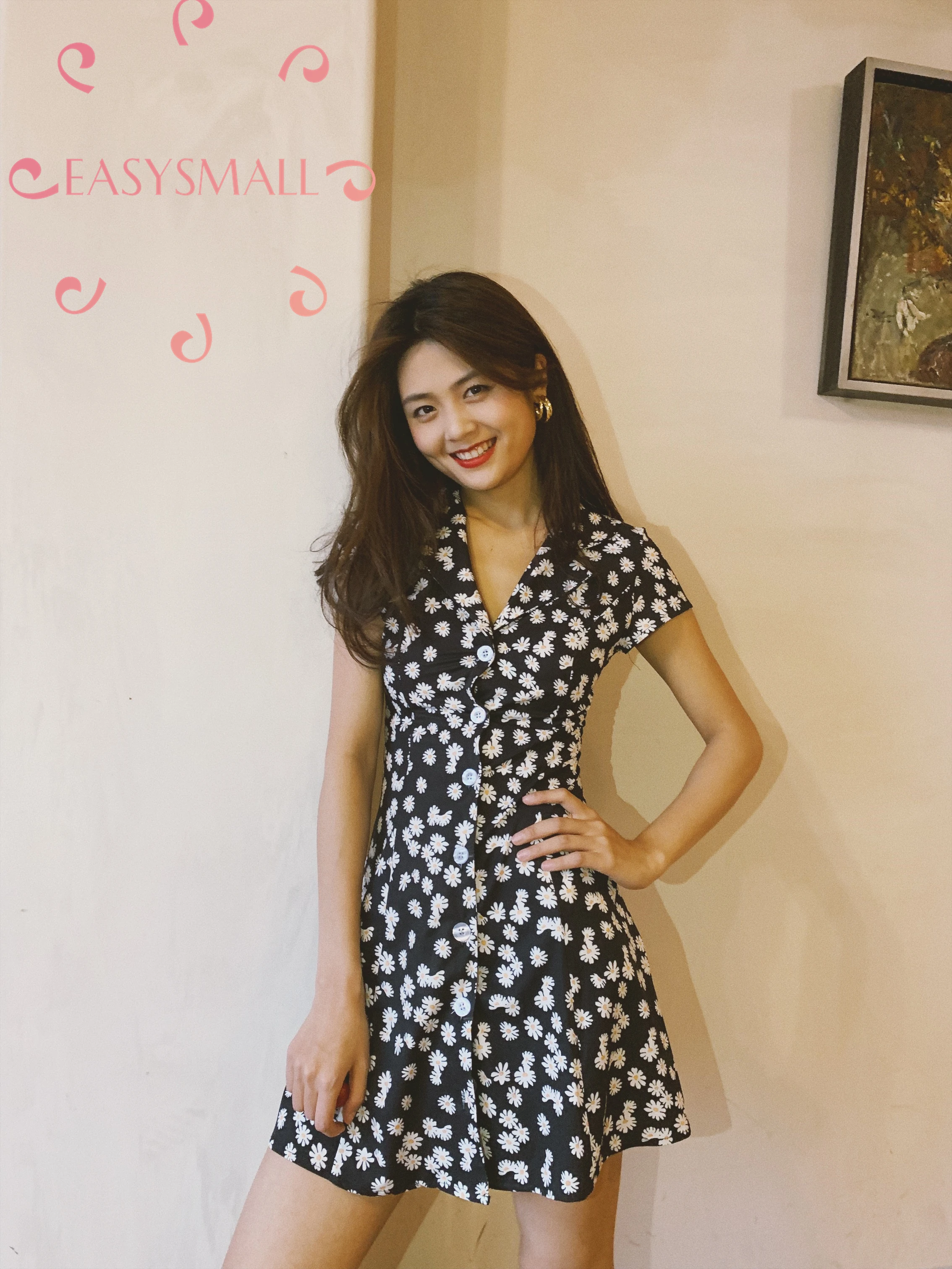EASYSMALL, женское платье, модное, кантри стиль, свежее, высокое качество, Vestidos, вечерние, уличная одежда, высокая талия, короткие платья