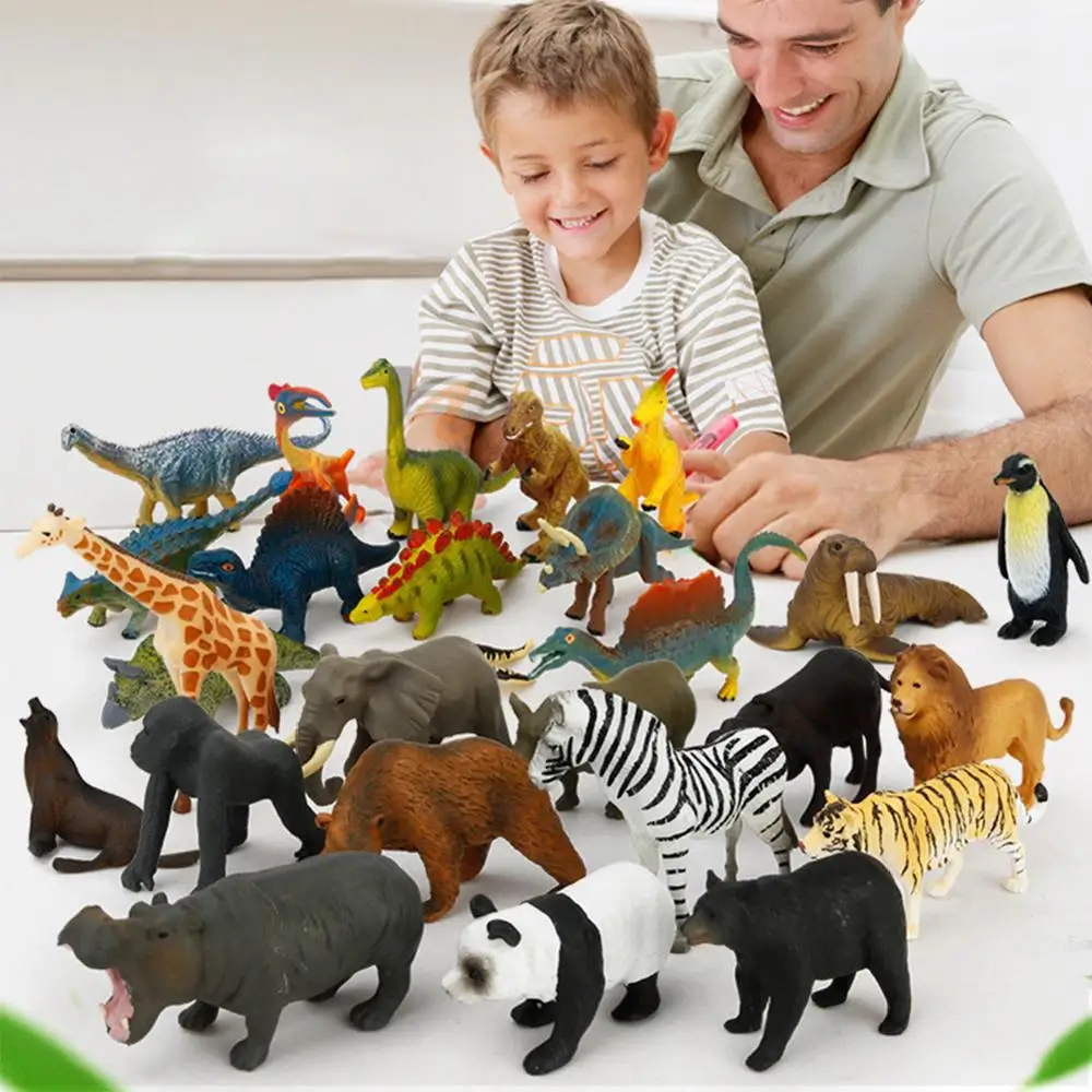 

Dinosaur Play Set Jurassic World Educational Toys Set of 12 Marine life wild animal 18 Road Sign 8 Kinds of Cars and Play Mat 30