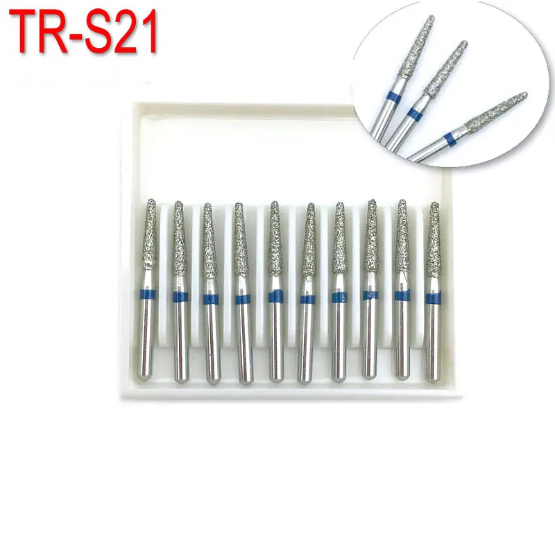 

10pcs Diamond Burs Dental FG 1.6mm High Speed Drills for High Speed Handpiece Medium TR-S21 Dentist Tools Dentistry Lab