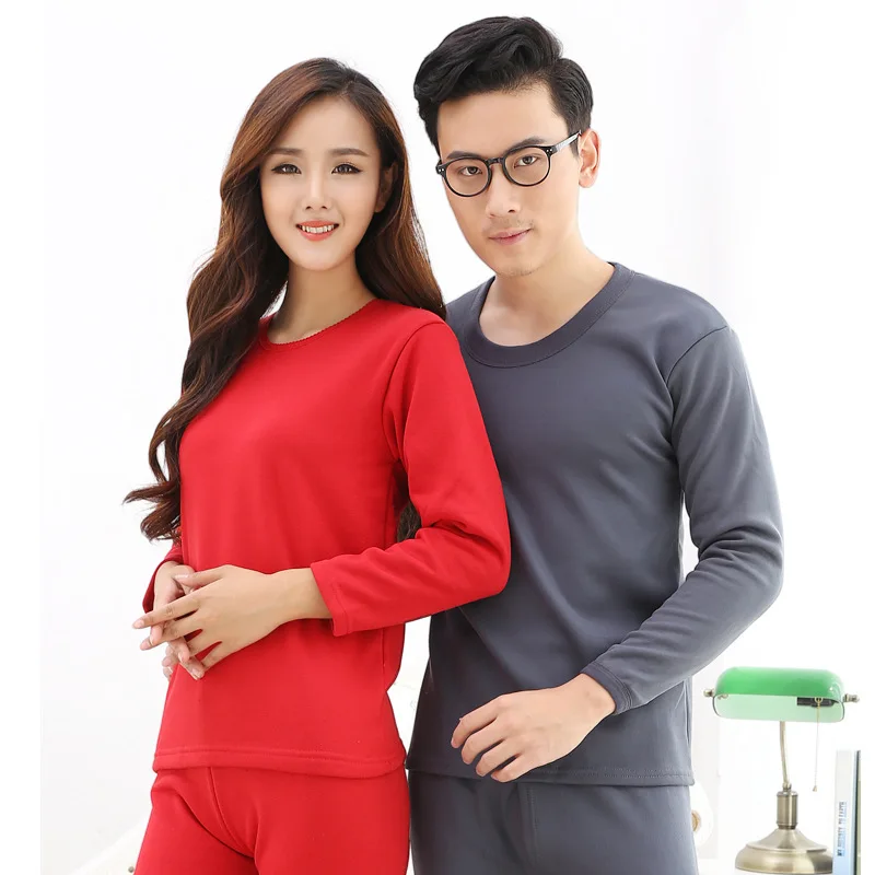 Men Women New Thermal Underwear for Middle-aged with Plush and Thickened Undershirts Gold Velvet Suits Plus Size Long Johns Sets