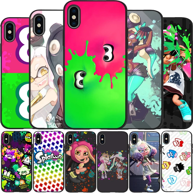 

pearl switch splatoon 2 Cover Soft Silicone black TPU Phone Case For iPhone 6 6plus 7 8 plus 5 5S SE X XR XS Max
